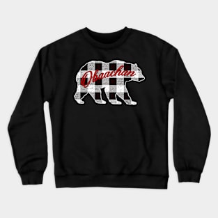 Black And White Buffalo Plaid Obaachan Bear Shirt Matching Pajama Family Crewneck Sweatshirt